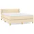 Vidaxl Box spring postelja z vzmetnico krem 140x190 cm blago