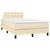 Vidaxl Box spring postelja z vzmetnico LED krem 120x190 cm blago