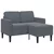 Sofa 2-sjed s ležaljkom u obliku slova L tamnosiva 125cm baršun