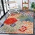 Lesnina PREPROGA ZA ZUNANJO UPORABO Floral 80/150 cm tkano rdeča