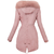 PARKA JACKET MARJORY pink with pink fur