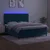 Box spring postelja z vzmetnico LED temno modra 180x200cm žamet