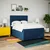 Vidaxl Box spring postelja z vzmetnico modra 160x200 cm blago