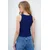 Trend Alacati Stili Ženska bluza bez rukava Alc-X13915, Okrugli izrez, Tamnoplava