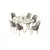 Hanah Home Set Trpezarijski sto i 6 stolica Lai, Bež-beli