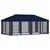 Pokrov za gazebo s bočnim zidovima 6 x 3 m Plava Poliester 190