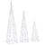 Set akrilnih ukrasnih LED stožaca hladno bijeli 30/45/60 cm