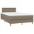 Vidaxl Box spring postelja z vzmetnico LED taupe 120x200 cm blago