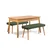 Hanah Home Set Trpezarijski sto i 2 klupe Costa 1070, Zeleni