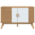 Greatstore Komoda OLDEN bela in rjava 114x43x73,5 cm trdna borovina