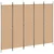 5-Panelni Pregrađivač Bež 250 x 200 cm Tkanina