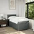Vidaxl Box spring postelja z vzmetnico temno siva 100x200 cm blago