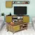 Hanah Home Set TV komoda i klub sto Inci, 4 komada, Orah-žuti