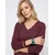 Vila VIRIL V-NECK L/S Bordo