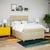 Vidaxl Box spring postelja z vzmetnico krem 140x190 cm blago