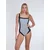 SUNFLAIR Enodelne kopalke temno modra/bela