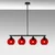 Opviq Luster Benek-15-14431, 80x15x80cm, IP20, Crno-crveni