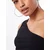 Womens asymmetrical top black