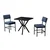 HANAH HOME Set Trpezarijski sto i 2 stolice Dubai Navy Blue Black