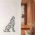 WallXpert metalni zidni ukras 5195, geometrijski vuk koji zavija, 34 x 45 cm, crni