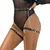 SuperLove Leather Belt Harness with Chains Black