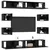 Set TV komoda 8 pcs 100 x 30 x 30 cm Crni hrast