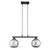 Brilagi - Luster na sajli DIOR 2xE27/60W/230V crna/zadimljena siva
