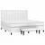 Vidaxl Box spring postelja z vzmetnico bela 200x200 cm umetno usnje