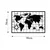 Wallity Zidna dekoracija World Map 7, 90 x 58 cm, Crna