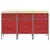 Radni ormar s ladicama 3 pcs Crvena i siva 150 x 55 x 85 cm