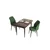 Hanah Home trpezarijski set Arp, sto i 2 stolice, ploča u dekoru drveta Baroque, kaki zelena tkanina Babyface