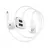 Borofone punjač za auto s kabelom - 2x USB s 2,4A USB C kabelom - Bijela KP27928