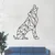 WallXpert metalni zidni ukras 5195, geometrijski vuk koji zavija, 55 x 75 cm, crni