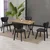 HANAH HOME Set Trpezarijski sto i 4 stolice Elma Anthracite Walnut