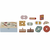 Igralni set lunch box THYRA, set 12 kosov, modra, les, Bloomingville