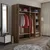 Hanah Home Garderober Kale-7169, 220x210x60 cm, Hrast-crni
