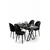 Hanah Home Trpezarijski set, 5 komada, Crni