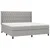 vidaXL Box spring postelja z vzmetnico LED sv. siva 200x200 cm blago