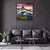 WallXpert slika na kaljenom staklu Kgls_2058, planina i vodopad pod ružičastim nebom u zalasku sunca, 40 x 40 cm
