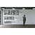 WallXpert metalni zidni ukras 5232, grane sa pticama u 3 kvadratna panela, 154 x 50 cm, crni