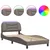 shumee vidaXL LED posteljni okvir brez vzmetnice taupe 90x200 cm blago