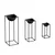 Aberto Design Set dekorativnih saksija GED-019, 28x80cm, 17x40cm, 22x60cm, Crna