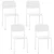 Costway Set 4 jedilnih stolov, beli