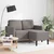 Sofa 2-sjed s ležaljkom u obliku slova L Taupe 125 cm tkanina