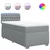 VIDAXL Box spring postelja z vzmetnico svetlo siva 90x190 cm blago