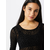 Womens Flock Lace Body Black