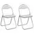Sklopiva stolica 2 pcs Bijela i siva 48 x 43,5 x 81 cm
