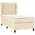 Vidaxl Box spring postelja z vzmetnico krem 80x200 cm blago