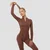 GymBeam Women‘s Cosmo Zip-Up Jumpsuit Brown M