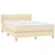 Vidaxl Box spring postelja z vzmetnico krem 140x190 cm blago